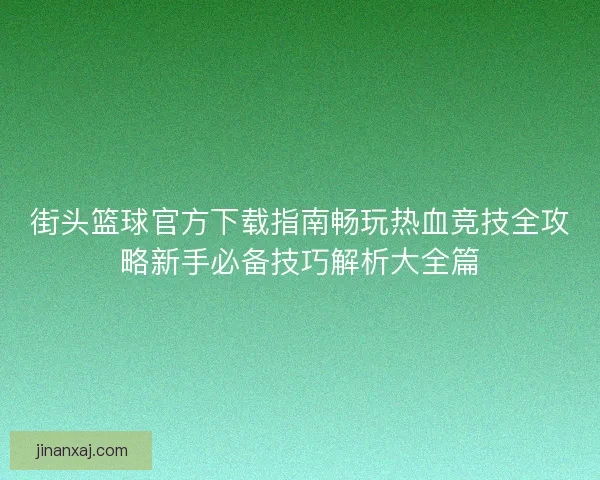 街头篮球官方下载指南畅玩热血竞技全攻略新手必备技巧解析大全篇